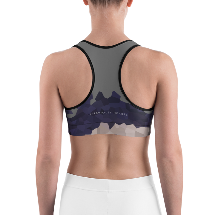 Sports bra - Ultraviolet Hearts, anthracite