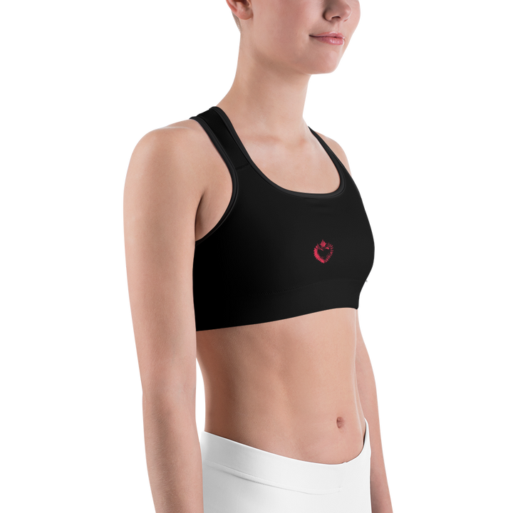 Sports Bra - Darker Hearts, Red Heart