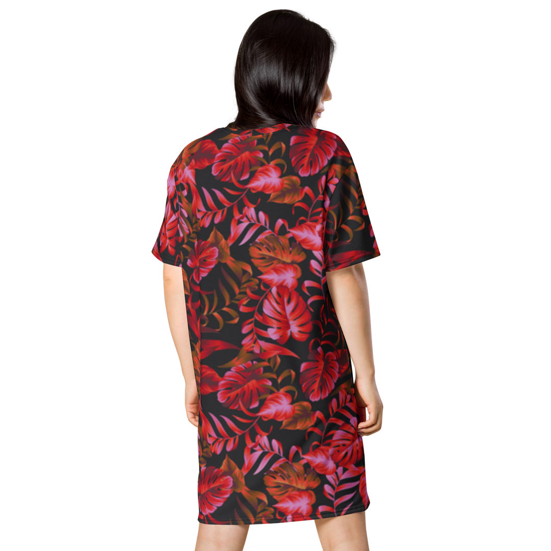 Premium T-Shirt Dress - Leaves of the Night