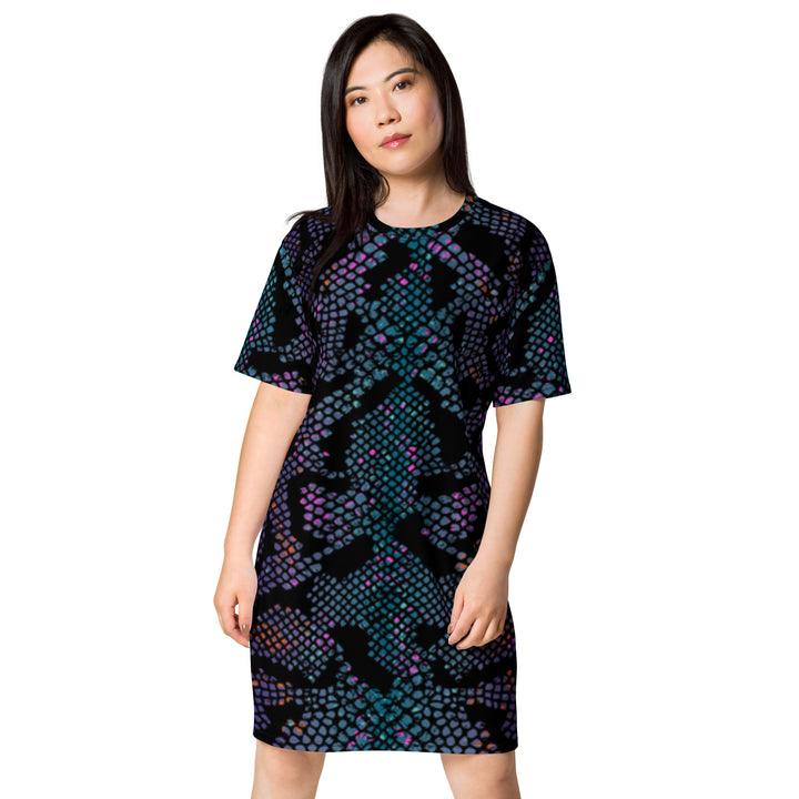 Premium T-Shirt Dress - Purple Snake