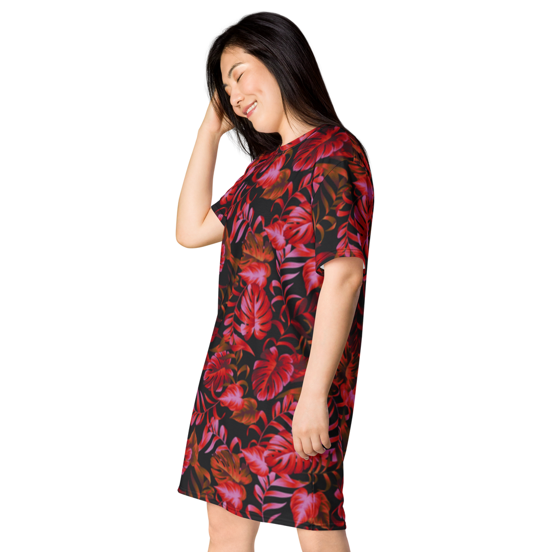 Premium T-Shirt Dress - Leaves of the Night