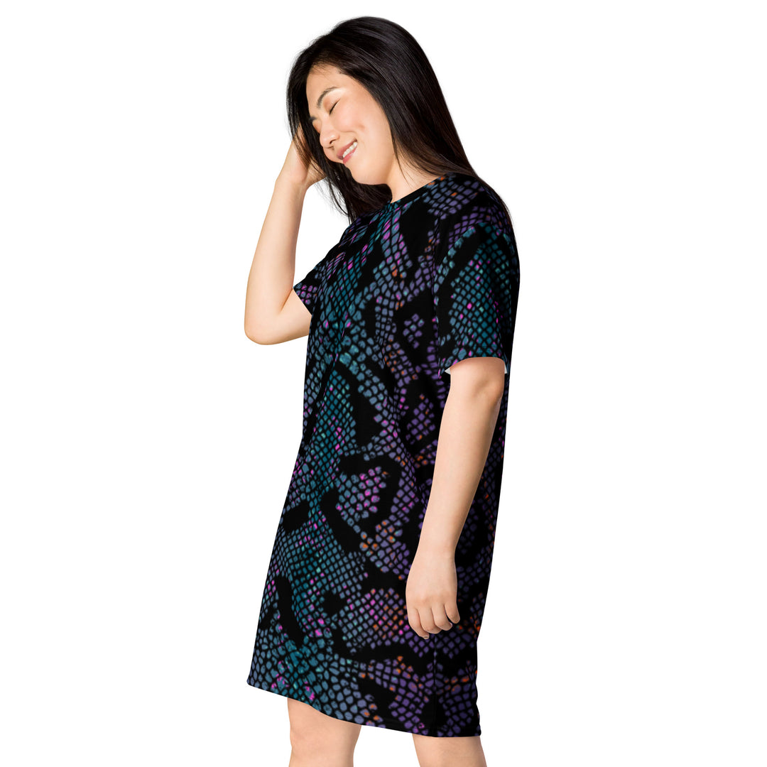 Premium T-Shirt Dress - Purple Snake