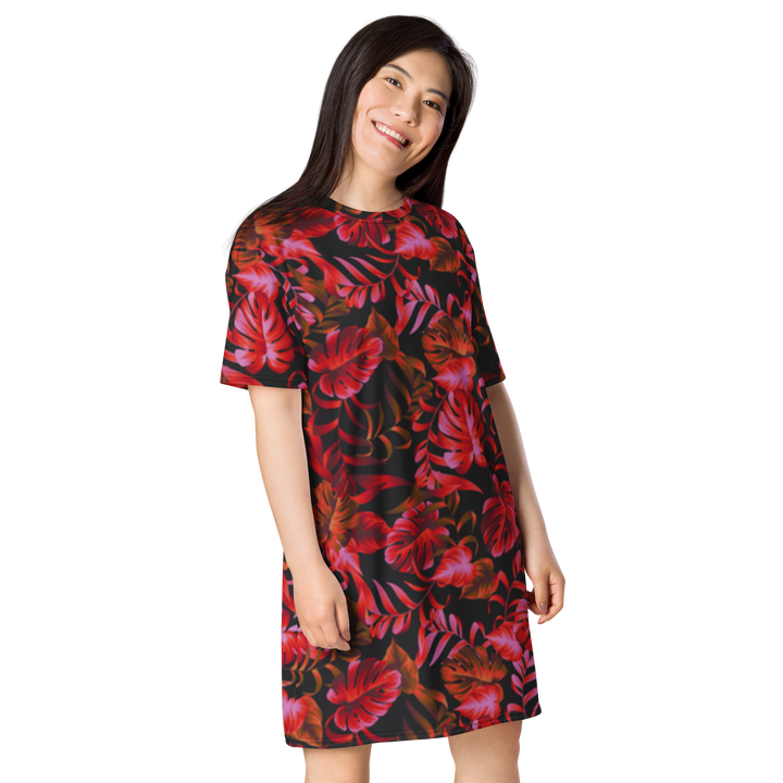 Premium T-Shirt Dress - Leaves of the Night