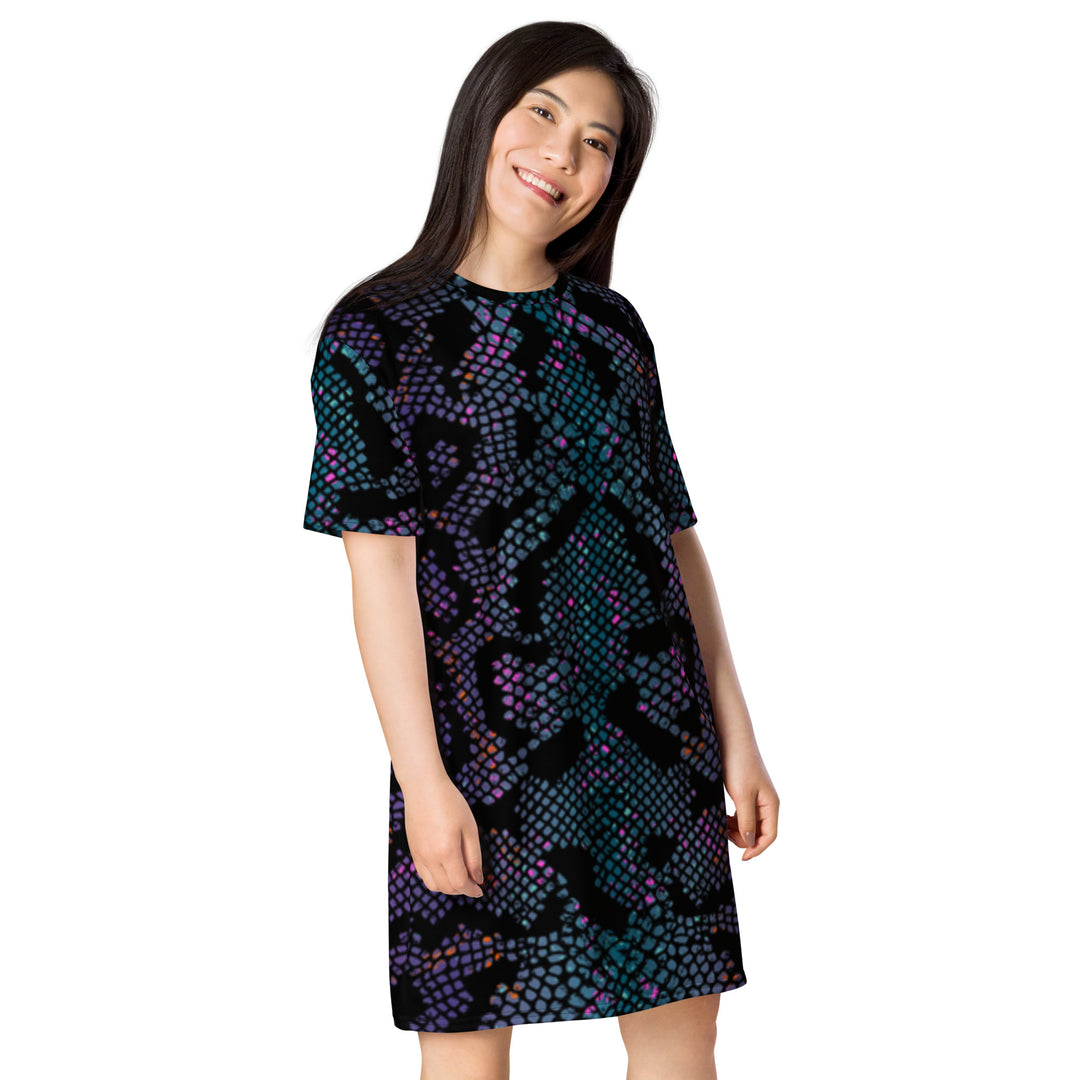 Premium T-Shirt-Kleid - Purple Snake