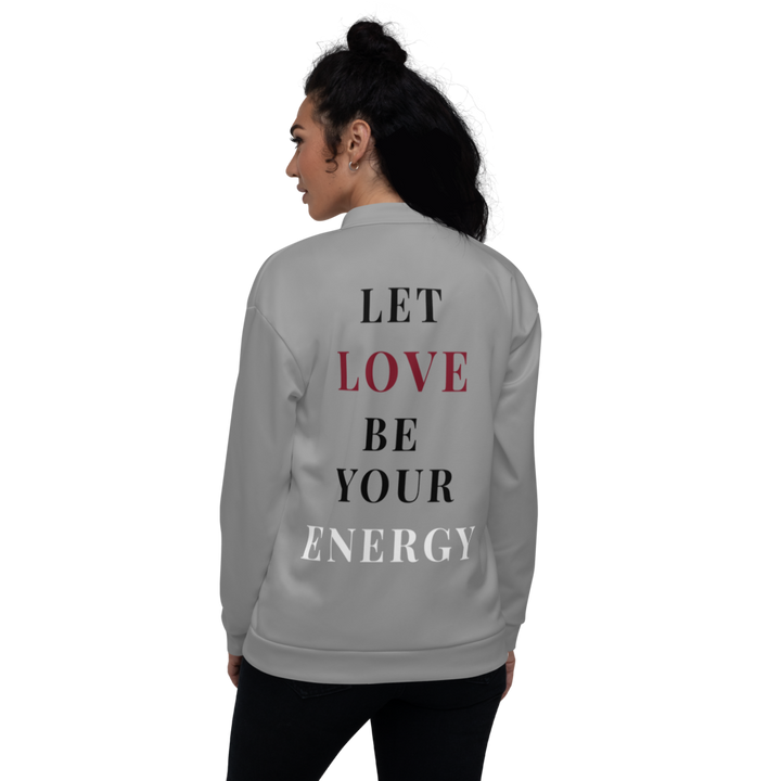 Bomber Jacket Women - Let Love Be Your Energy, Graphite