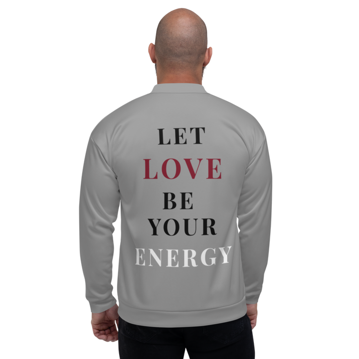 Bomber Jacket Men - Let Love Be Your Energy, Graphite