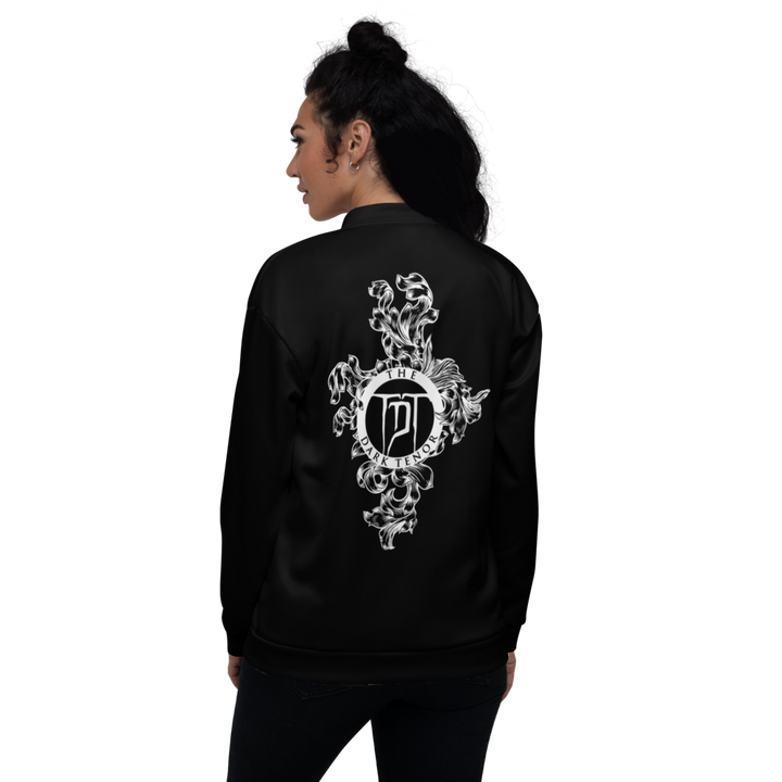 Bomberjacke Damen - Wappen Floral, schwarz