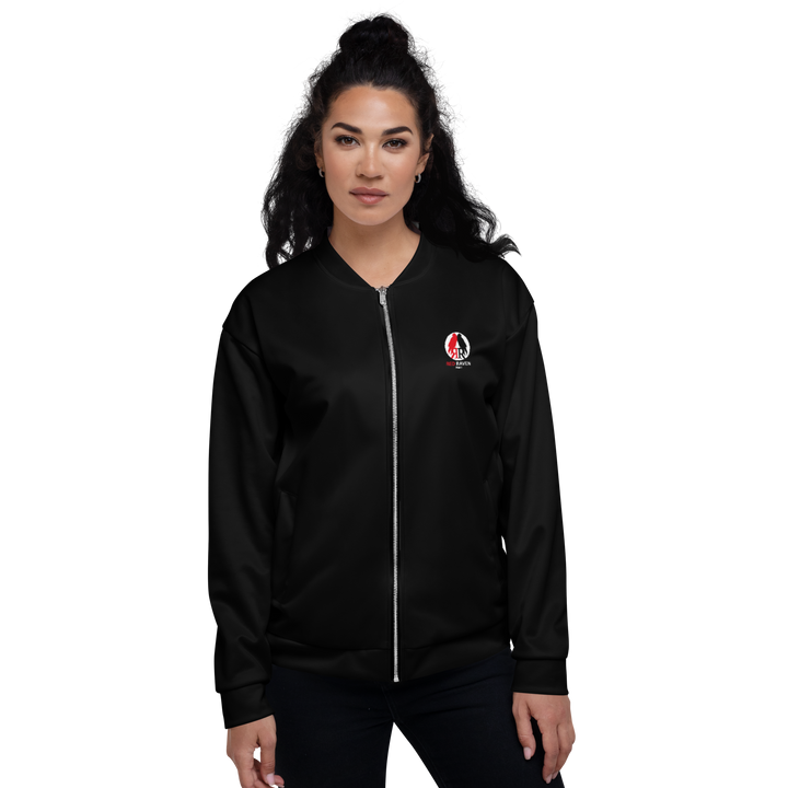 Bomber Jacket Women - Red Raven Music Logo, black