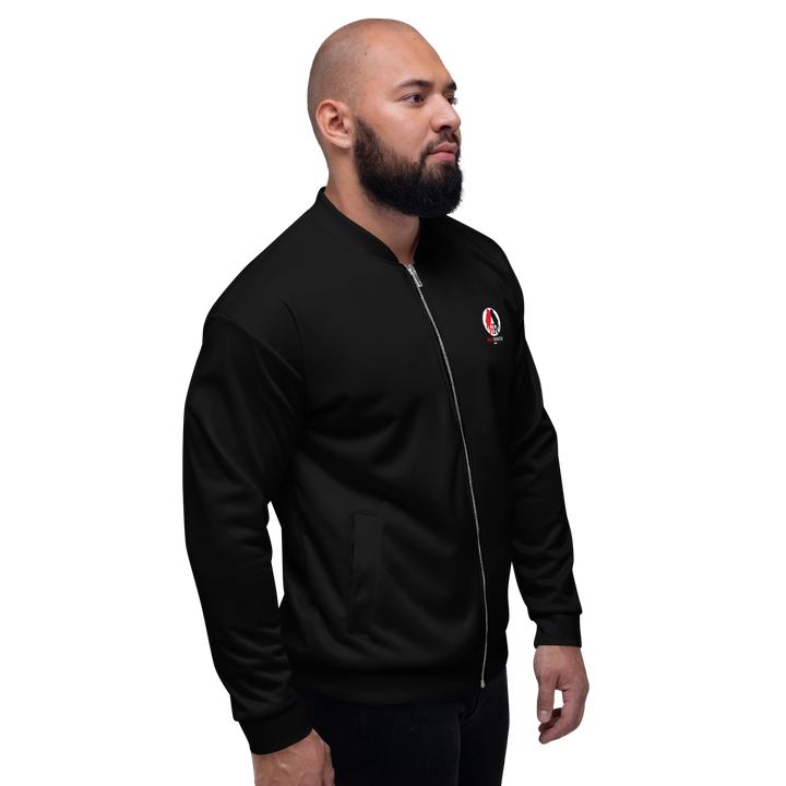 Bomber Jacket Men - Red Raven Music Logo, black