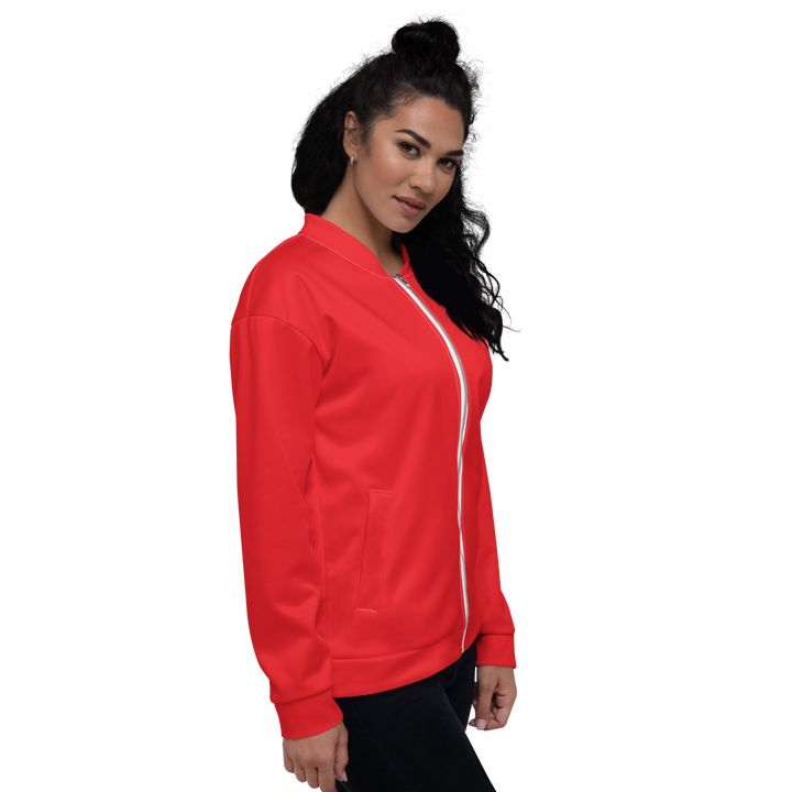 Bomber Jacket Women - Red Raven Music Logo, Red