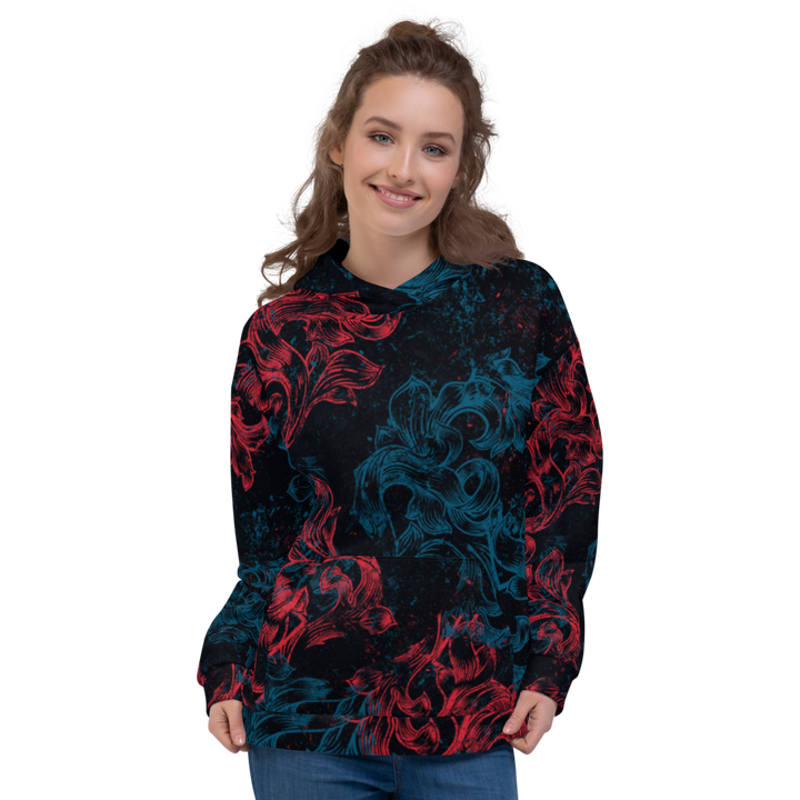 Hoodie Women - Coat of Arms Floral, red blue