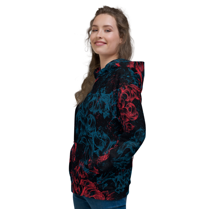 Hoodie Women - Coat of Arms Floral, red blue