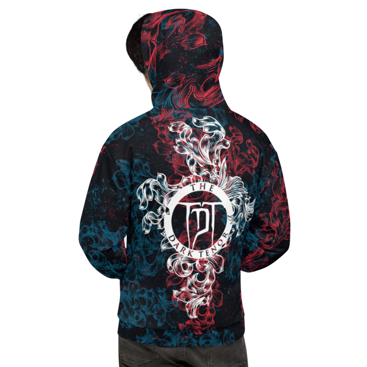 Hoodie Men - Coat of Arms Floral, red blue