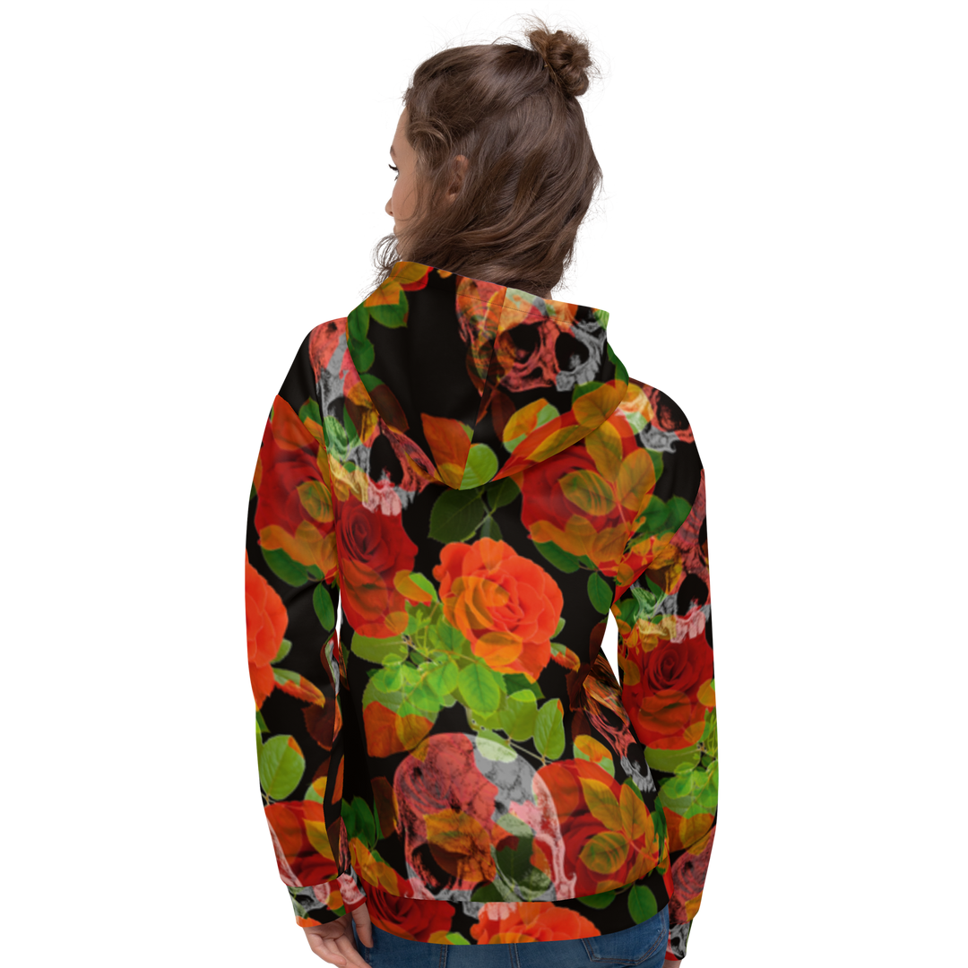 Hoodie Damen - Flowers and the Skull