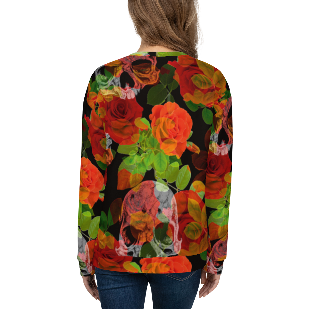 Sweater kvinder - Blomster og kraniet