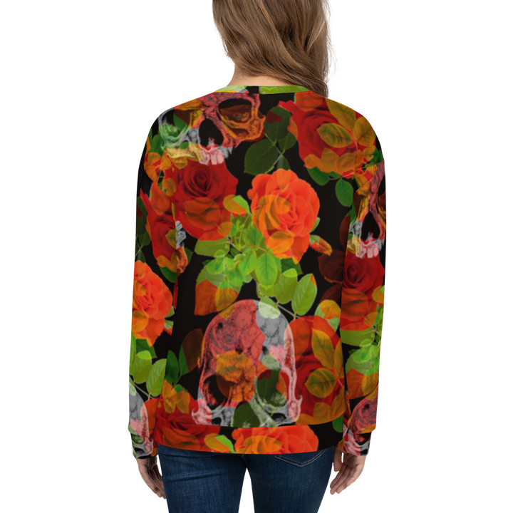 Sweater kvinder - Blomster og kraniet