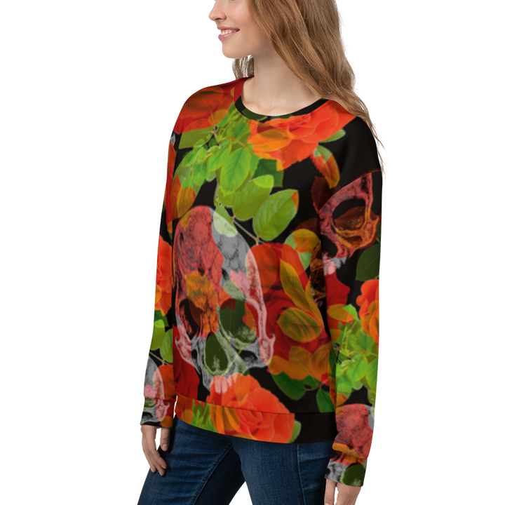 Sweater kvinder - Blomster og kraniet