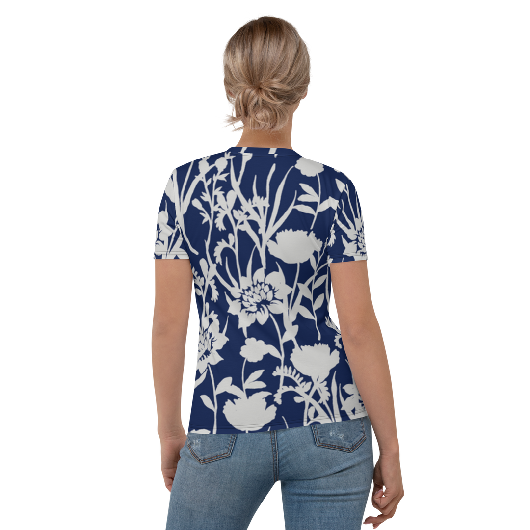 Premium T-Shirt Women - Blue Flower