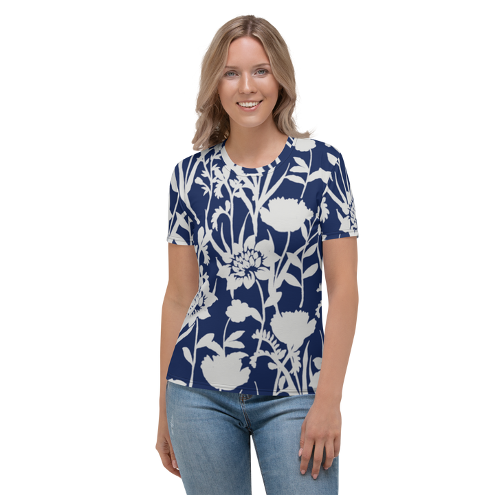 Premium T-Shirt Women - Blue Flower