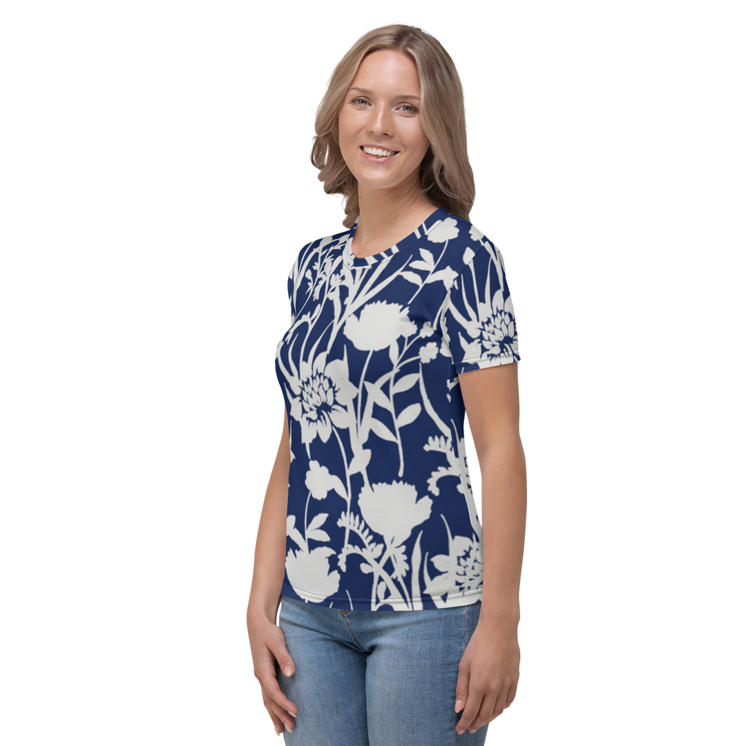 Premium T-Shirt Women - Blue Flower