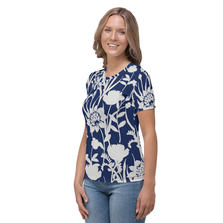 Premium T-Shirt Women - Blue Flower