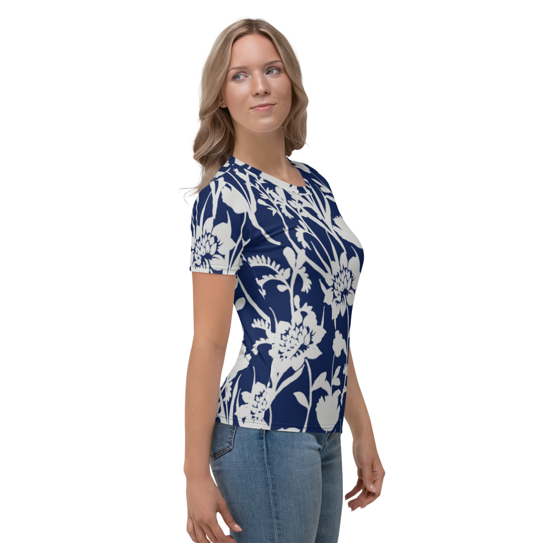 Premium T-Shirt Women - Blue Flower