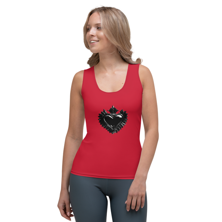 Premium tanktop - Darker Hearts, Black Heart, rød