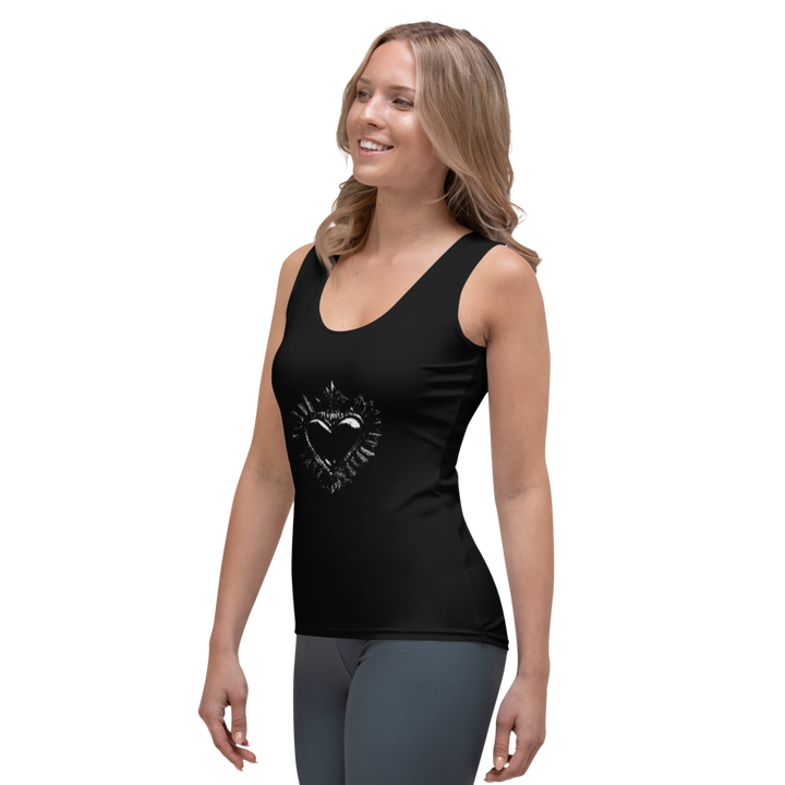 Premium tank top - Darker Hearts, Black Heart, Black on Black