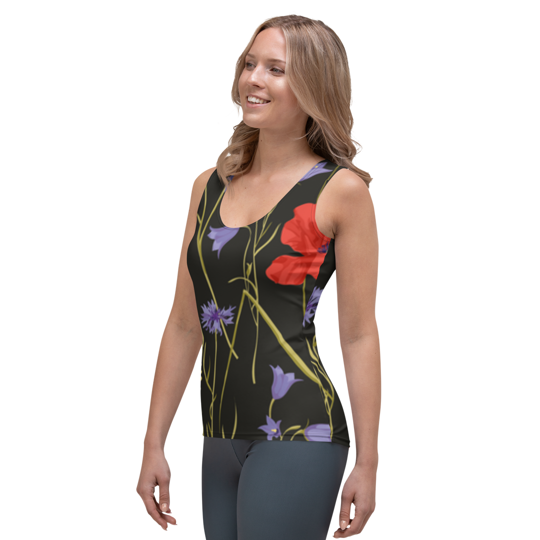 Premium Tank-Top Damen - Mohnblumen