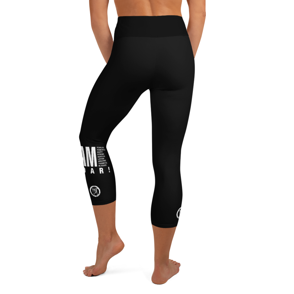 Capri leggings - I am (Roar 2.0), white