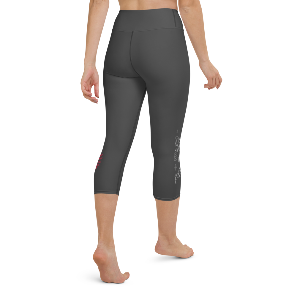 Capri Leggings - Now I Am Stronger, Darker Hearts, Color: Eclipse