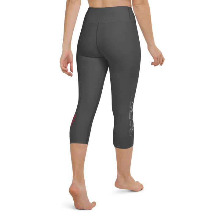 Capri Leggings - Now I Am Stronger, Darker Hearts, Color: Eclipse