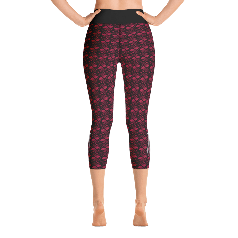 Capri Leggings - After the Nightmare, Swan Red Black