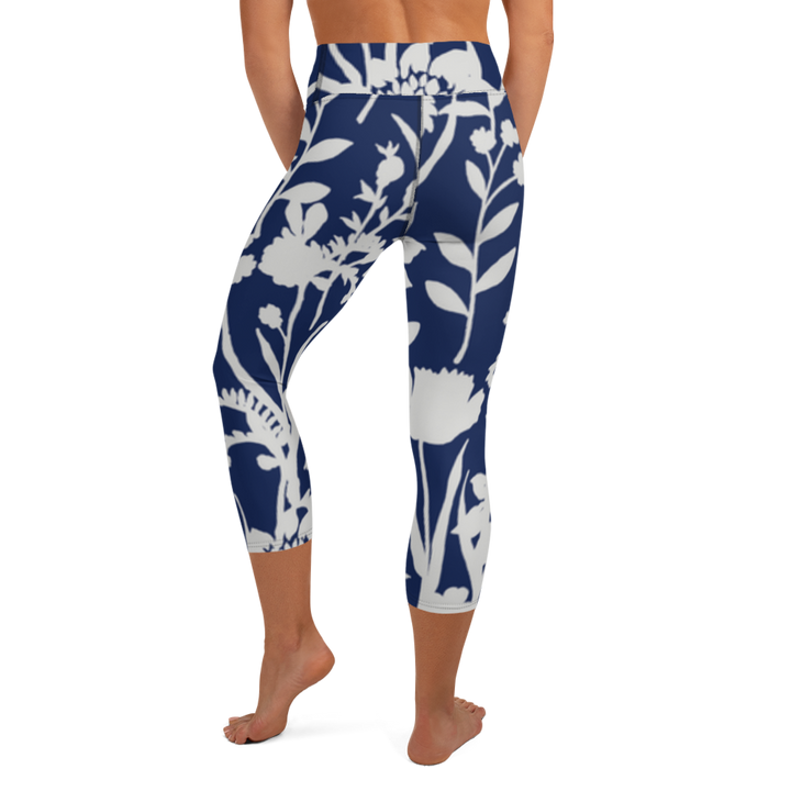 Capri Leggings - Blue Flower