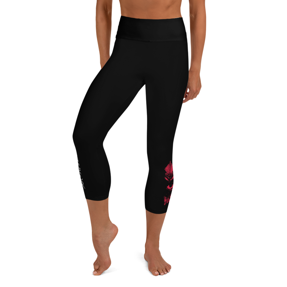 Capri leggings - Now I Am Stronger, Darker Hearts, black