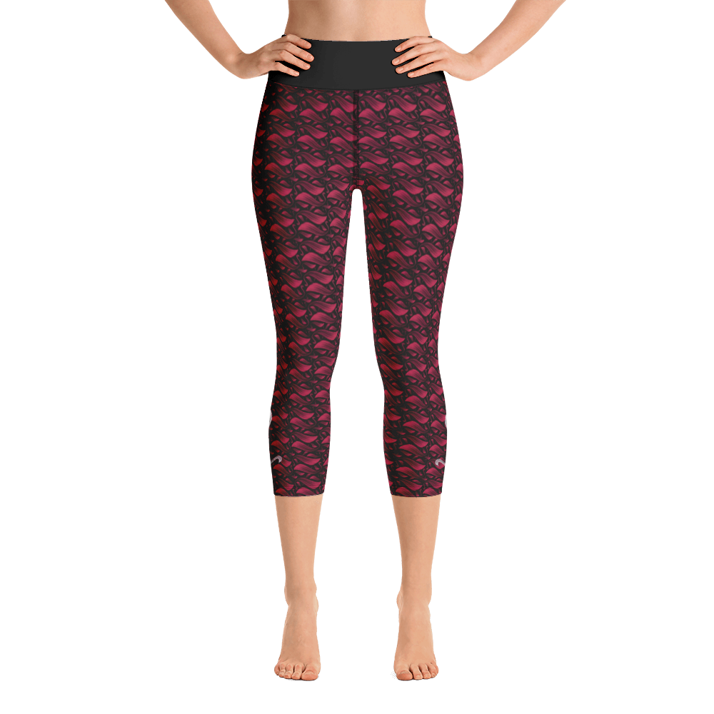 Capri Leggings - After the Nightmare, Swan Red Black