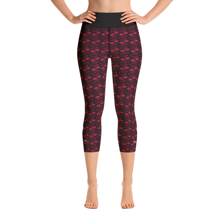 Capri Leggings - After the Nightmare, Swan Red Black