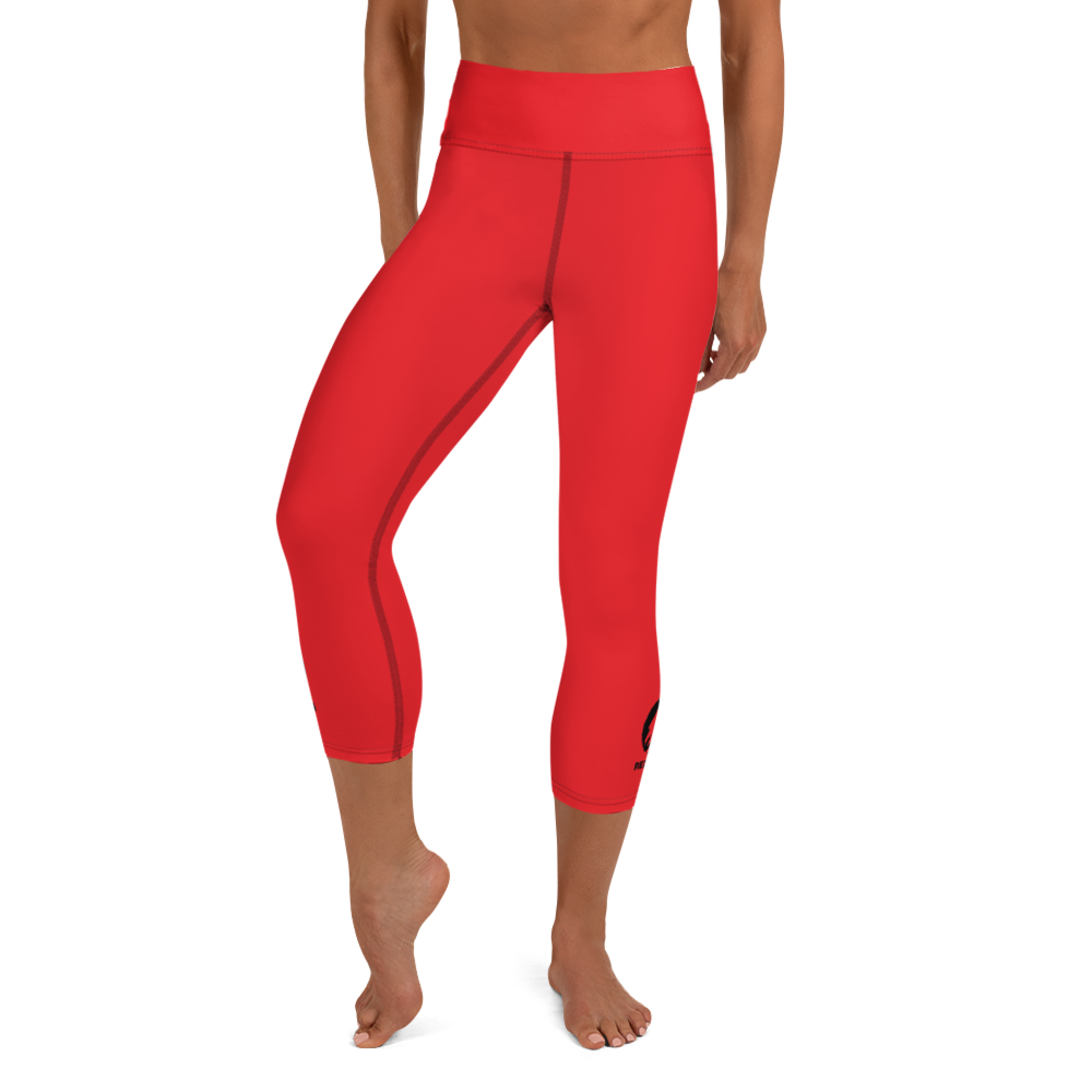 Capri-Leggings - Red Raven Logo, rot