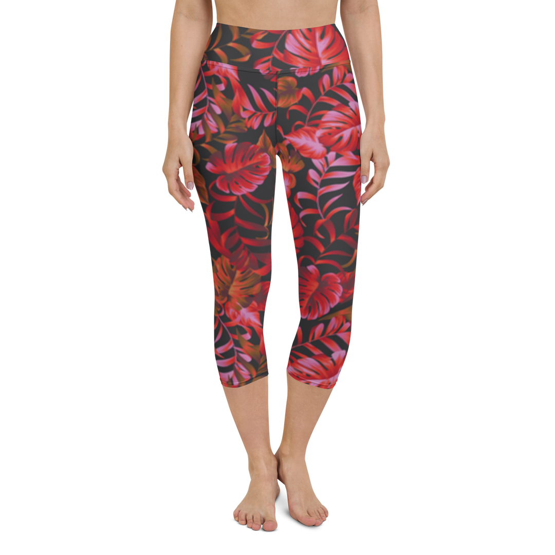 Capri Leggings - Leaves of the Night