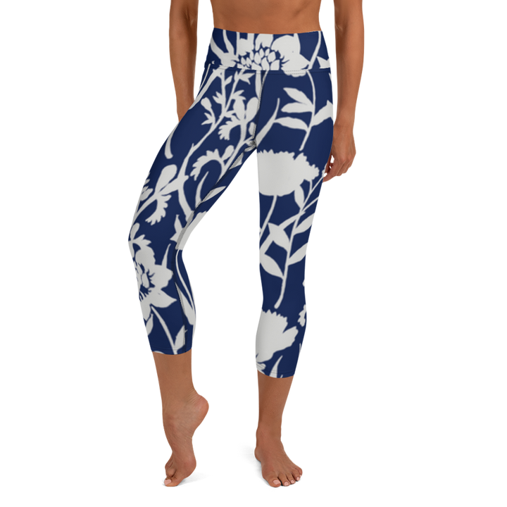 Capri Leggings - Blue Flower