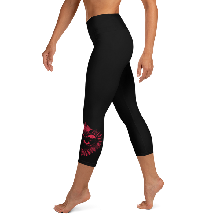 Capri leggings - Now I Am Stronger, Darker Hearts, black