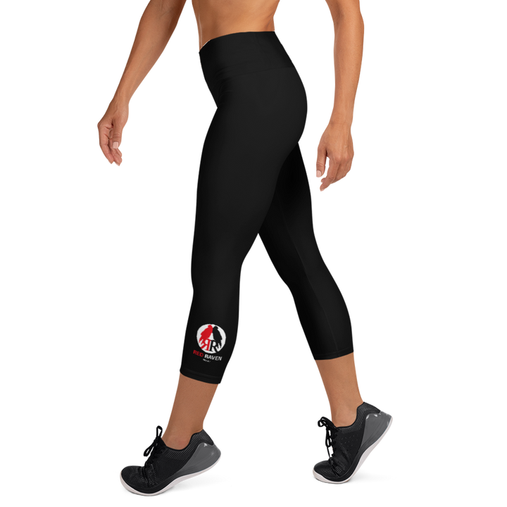 Capri leggings - Red Raven Logo, sort