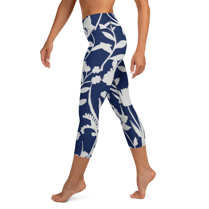 Capri Leggings - Blue Flower