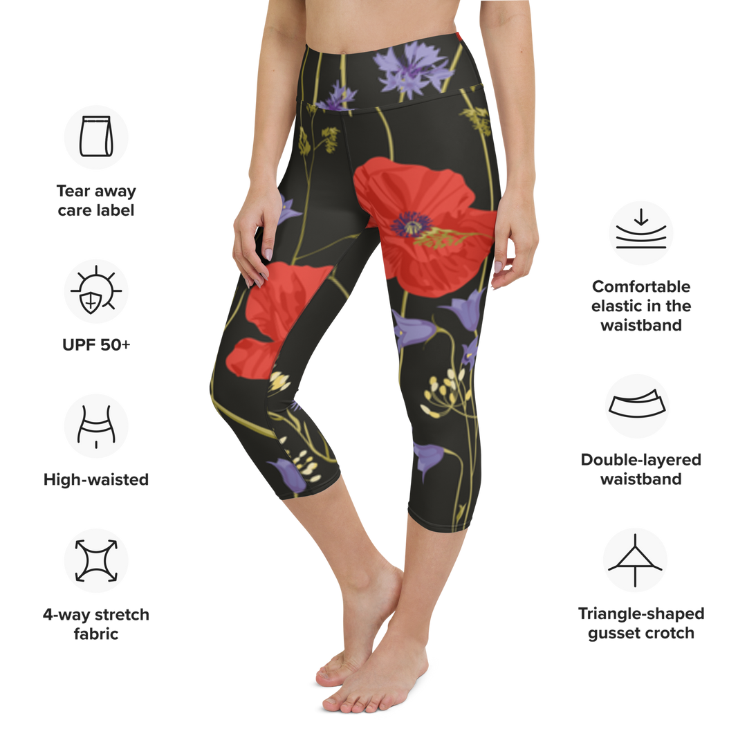 Capri leggings - valmuer