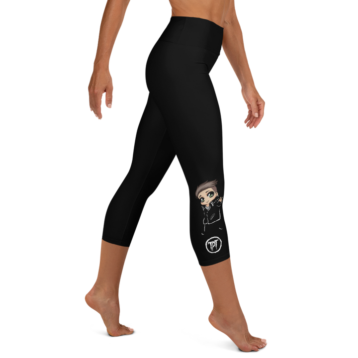 Capri Leggings - Mini Dark Tenor Peace, Black