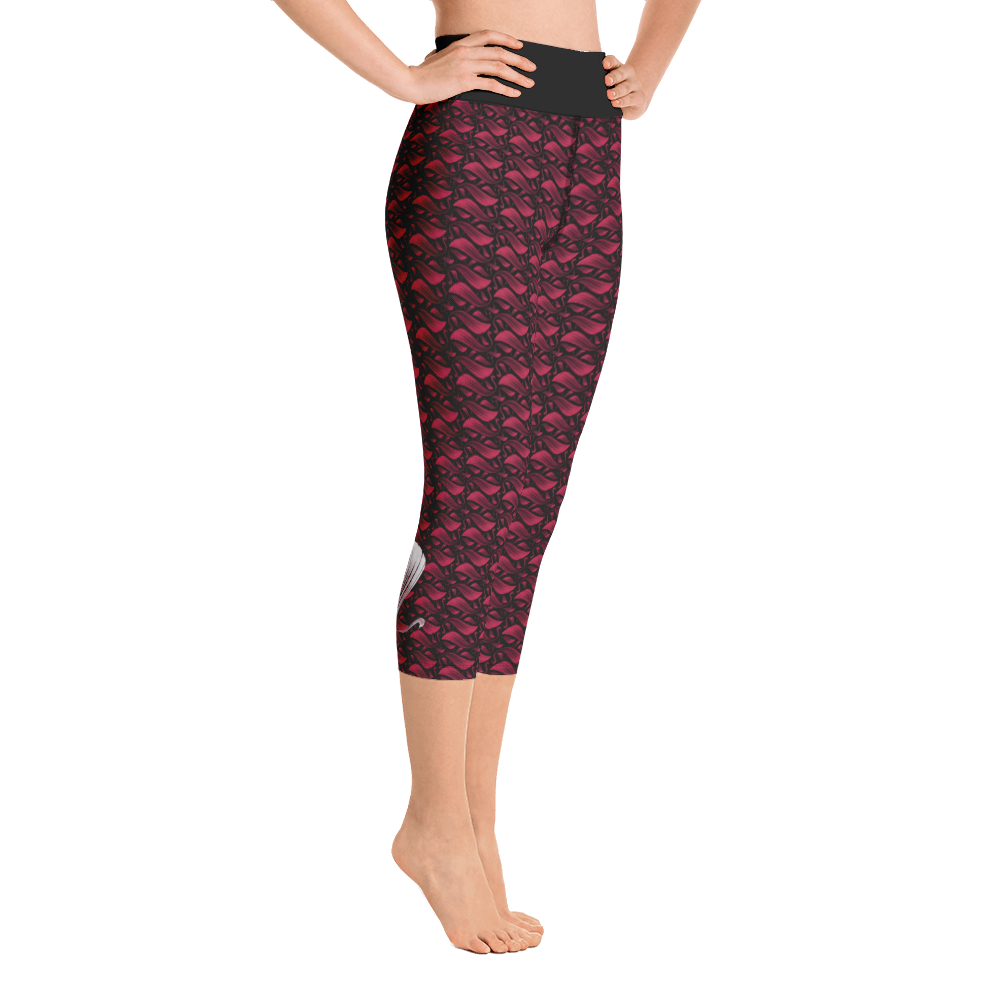 Capri Leggings - After the Nightmare, Swan Red Black