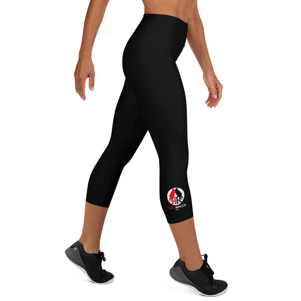 Capri leggings - Red Raven Logo, sort