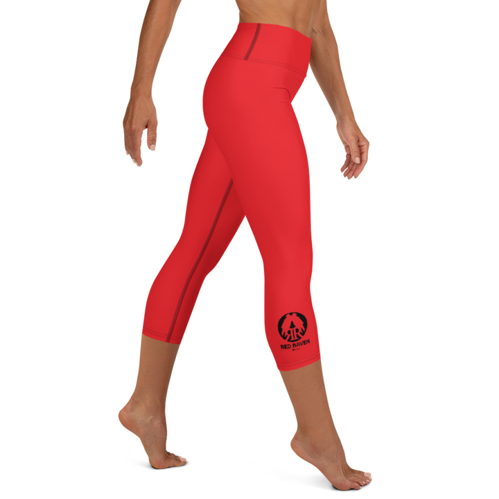 Capri-Leggings - Red Raven Logo, rot