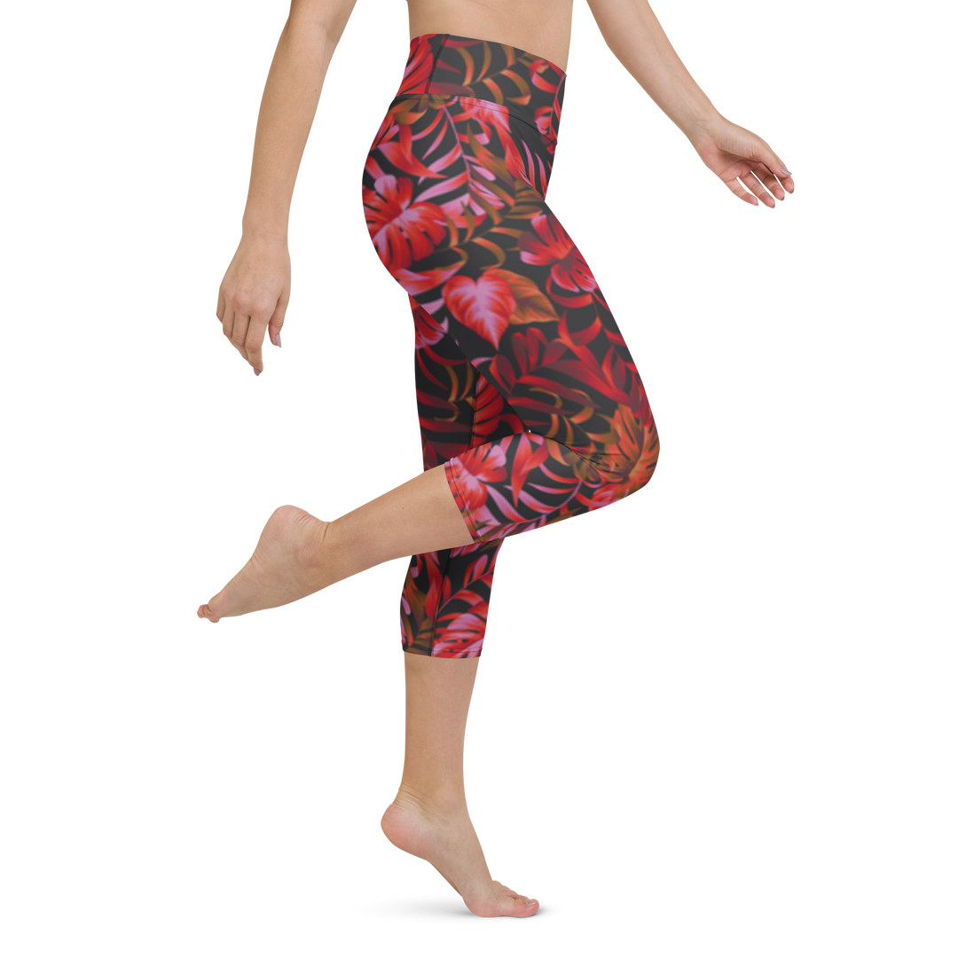 Capri Leggings - Leaves of the Night