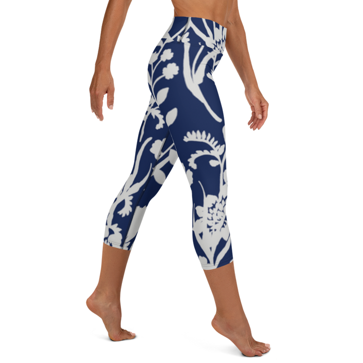 Capri Leggings - Blue Flower